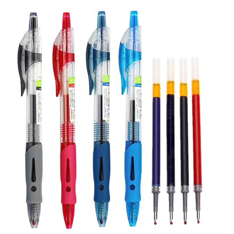 11 PCS/lot 0.5mm Press Gel Pen Refill Set Black Blue Red Ink Maker Pens School Office Student Exam Writing Stationery Supply