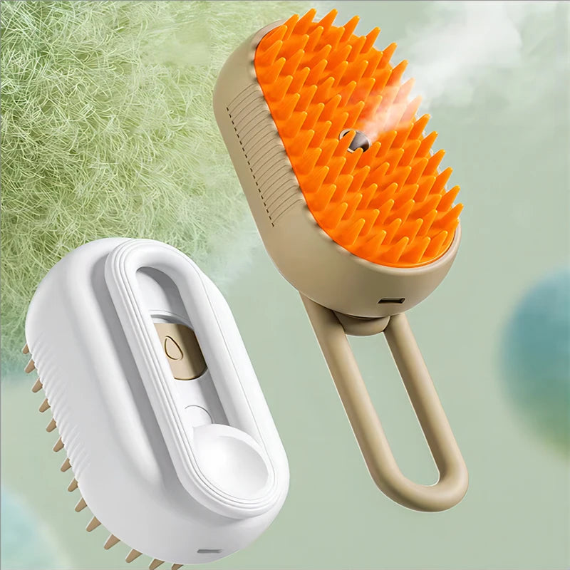 3-in-1 Dog Hair Brush Cat Hair Brush Electric Pet Cleaning Brush Steam Spray Brush Massage Hair Removal Comb Anti Flying Brush