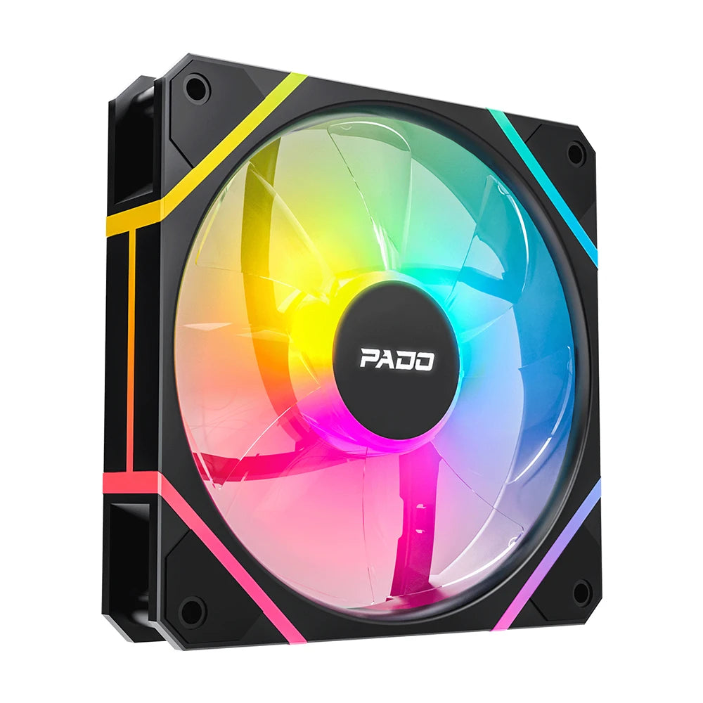 Aigo Pado G12 Computer Case Fan Forward Reverse Ventoinha PC 120mm RGB Fan 4pin PWM CPU Cooling Fan 3pin5v Argb 12cm Ventilador