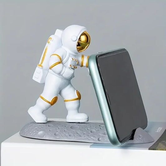 Astronaut Mobile Phone Stand Holder Spaceman Sculpture Desk Decoration Smartphone Bracket Home Ornaments for Space Enthusiasts