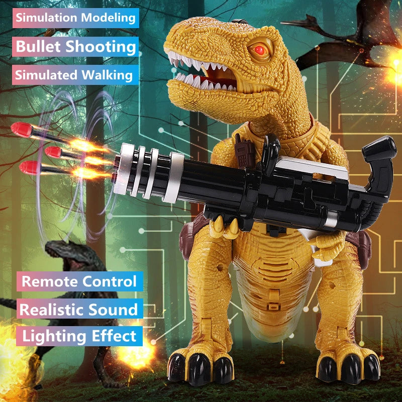 RC Dinosaur Raptor with Sound Music 2.4G Remote Control Toy Electric Walking dragon Toys For Children Christmas Gifts Gifts